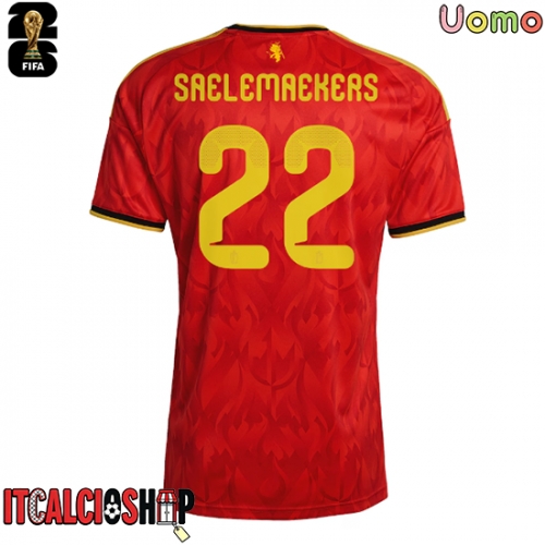 Belgio Alexis Saelemaekers #22 Prima Maglia Mondiali 2026 Manica Corta